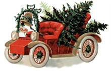 Vintage Car - Christmas Clipart