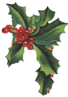 Vintage Christmas Holly Clipart