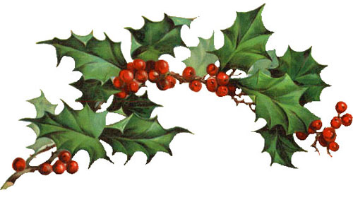 Vintage Christmas Holly Clipart