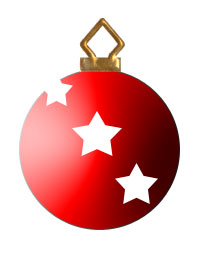 Red 3d Christmas Tree Ornament with Stars