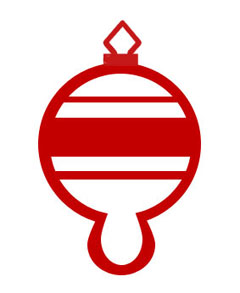 Red & White Round Christmas Tree Ornament