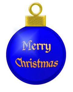 Blue Merry Christmas 3d Tree Ornament