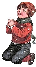 Vintage Santa Claus Clipart - Young Boy Praying