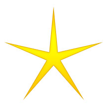 Christmas Star - five point gold