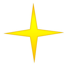 Christmas Star - four-point gold