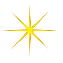 Christmas Star - eight-point gold