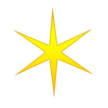 Christmas Star - six-point gold