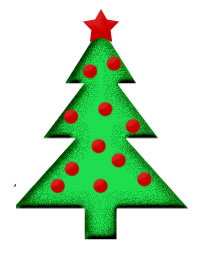 Small Green Christmas Tree with Red Ornaments