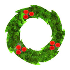 Christmas Wreath with Holly Berries