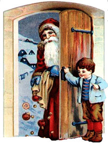 Vintage - Santa Claus at the door