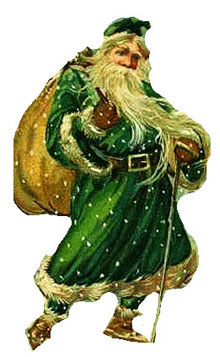 Vintage - Santa Claus in Green Suit