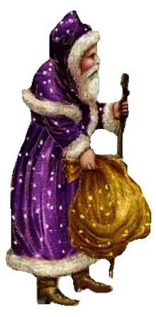 Vintage - Santa Claus purple suit and sack