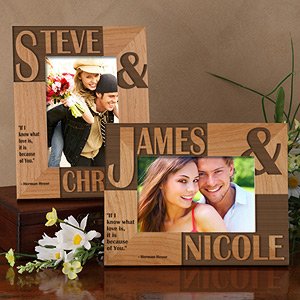 Personalised hand made engraved christmas photo frame gift 