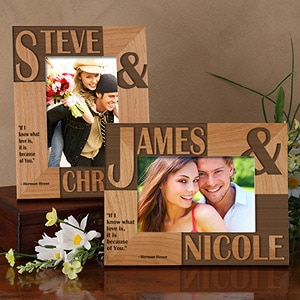 Romantic Personalized Picture Frames - Because of You - 4x6