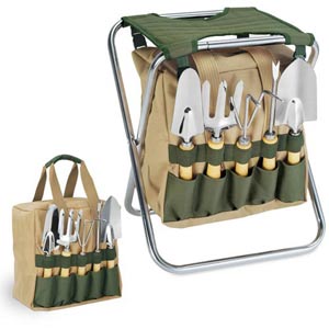 Gardener Folding Chair with Tools