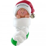 Baby in Christmas Stocking Personalized Ornament
