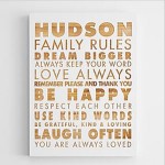 Personalized Family Rules Wooden Wall Art