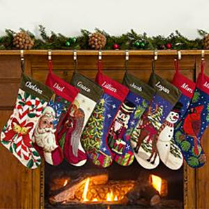 Vintage Needlepoint Stockings - Christmas Gifts