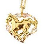 Black Hills Gold Horse Necklace