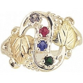 Black Hills Gold Silver Mother’s Birthstone Ring