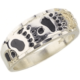 Men’s Black Hills Gold Silver Bear Track Ring