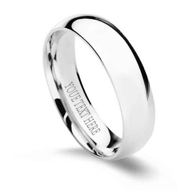 6mm Personalized Sterling Silver Promise Ring