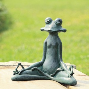 Contented Yoga Frog Garden Sculpture