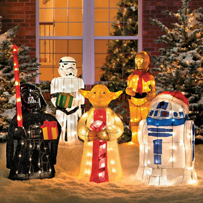 Christmas Star Wars Characters with Gift