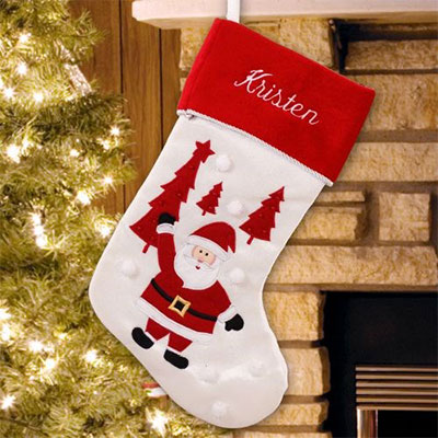 Embroidered Santa Stocking | Christmas Gifts