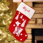 Personalized Scarfed Reindeer Stocking