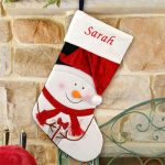 Embroidered Snowman Stocking