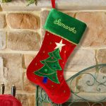 Christmas Tree Embroidered Stocking