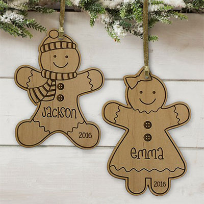 Gingerbread Wooden Christmas OrnamentPersonalized Heirloom Christmas OrnamentHand Painted Wooden Christmas OrnamentTree Trimming