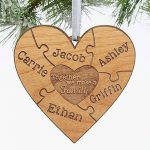 Wooden Heart Custom Family Ornaments