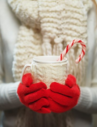 red gloves with cup considerate Christmas gifts