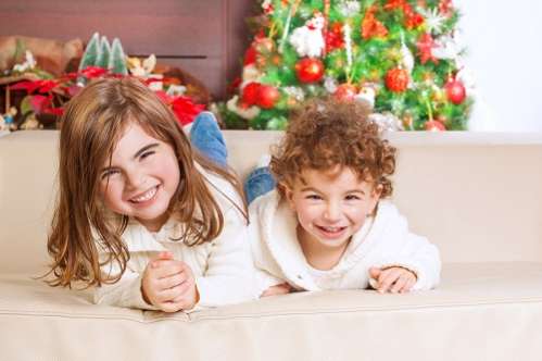 kids watching Christmas movies