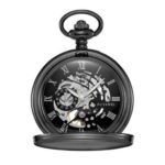 Mechanical Luxury Smooth Black Pocket Watch With Roman Numeral