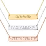 Personalized Stainless-Steel Custom Name Bar Necklace