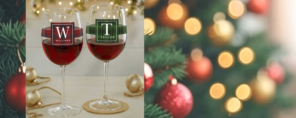 Personalized Christmas Wine Glass