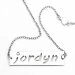 Bar Name Necklace in Sterling Silver