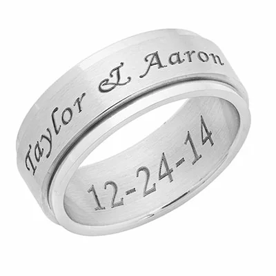 Personalized Stainless Steel Spinner Ring