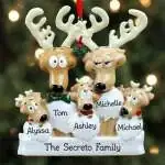 Personalized Reindeer Family Ornament
