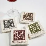 Custom Monogram Stone Coasters