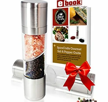 SpiceCrafts Dual Salt & Pepper Grinder Set