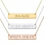 Personalized Stainless-Steel Custom Name Bar Necklace