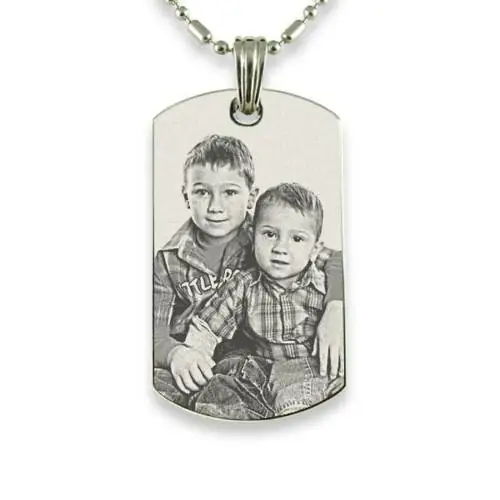 Personalized Stainless-Steel Photo Dog Tag Pendant